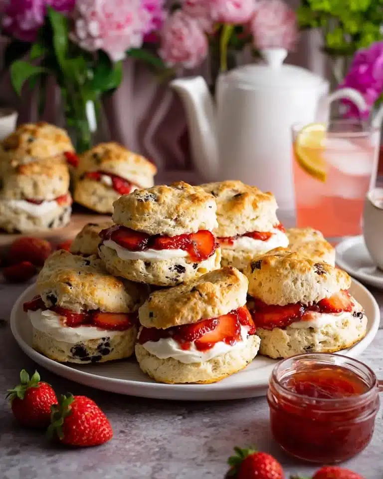 Sourdough Scones with Rhubarb and Strawberry Compote Recipe