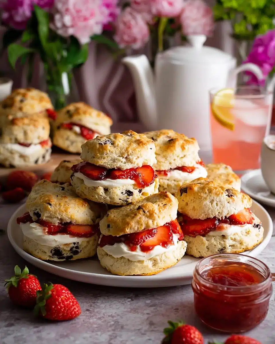 Sourdough Scones with Rhubarb and Strawberry Compote Recipe