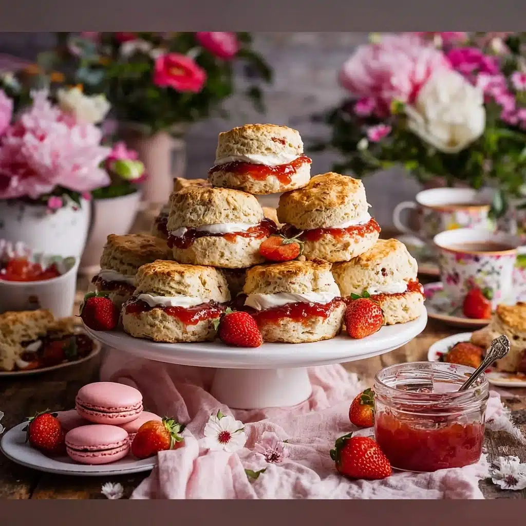 Sourdough Scones with Rhubarb and Strawberry Compote Recipe - Recipe Image