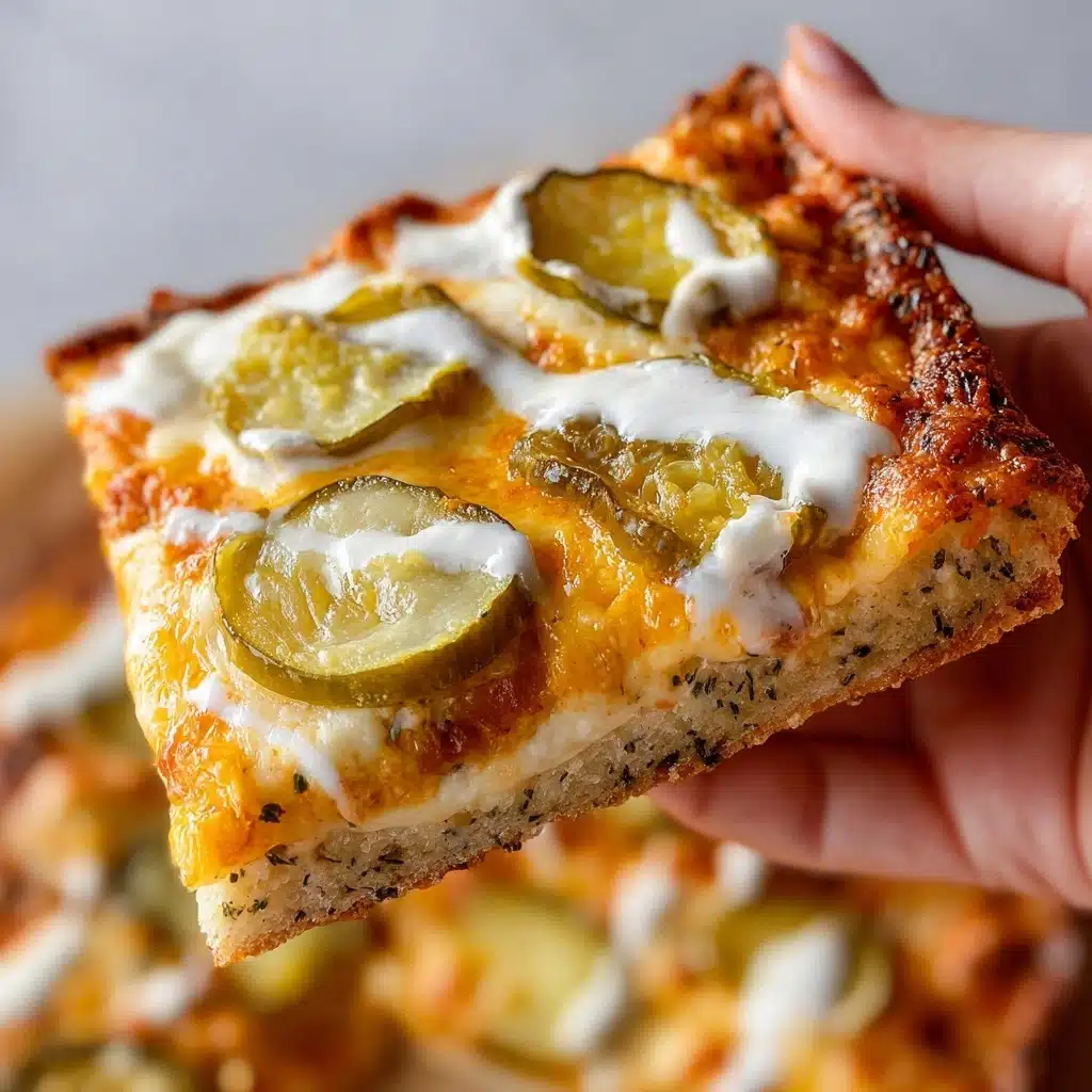 Creamy Garlic Dill Pickle Pizza Recipe - Recipe Image