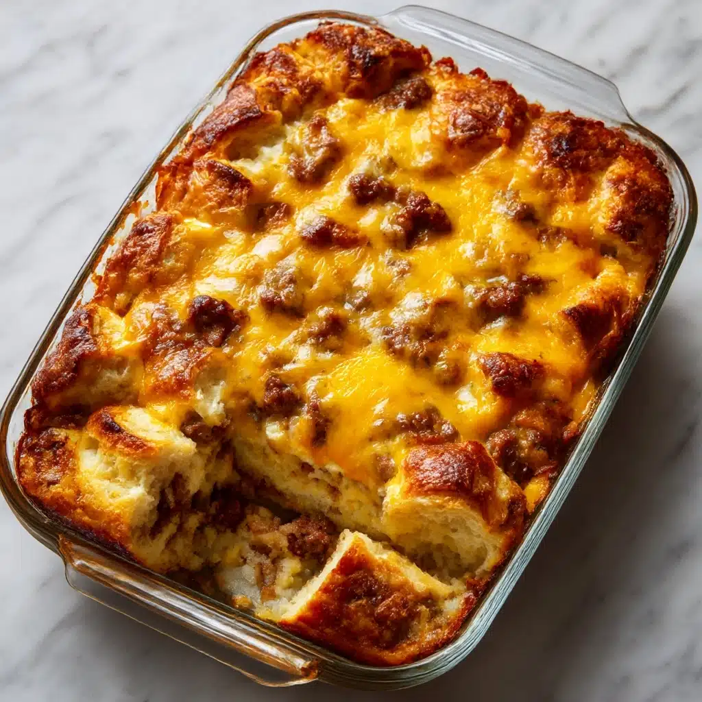 Easy Sausage Egg Biscuit Casserole Recipe - Recipe Image