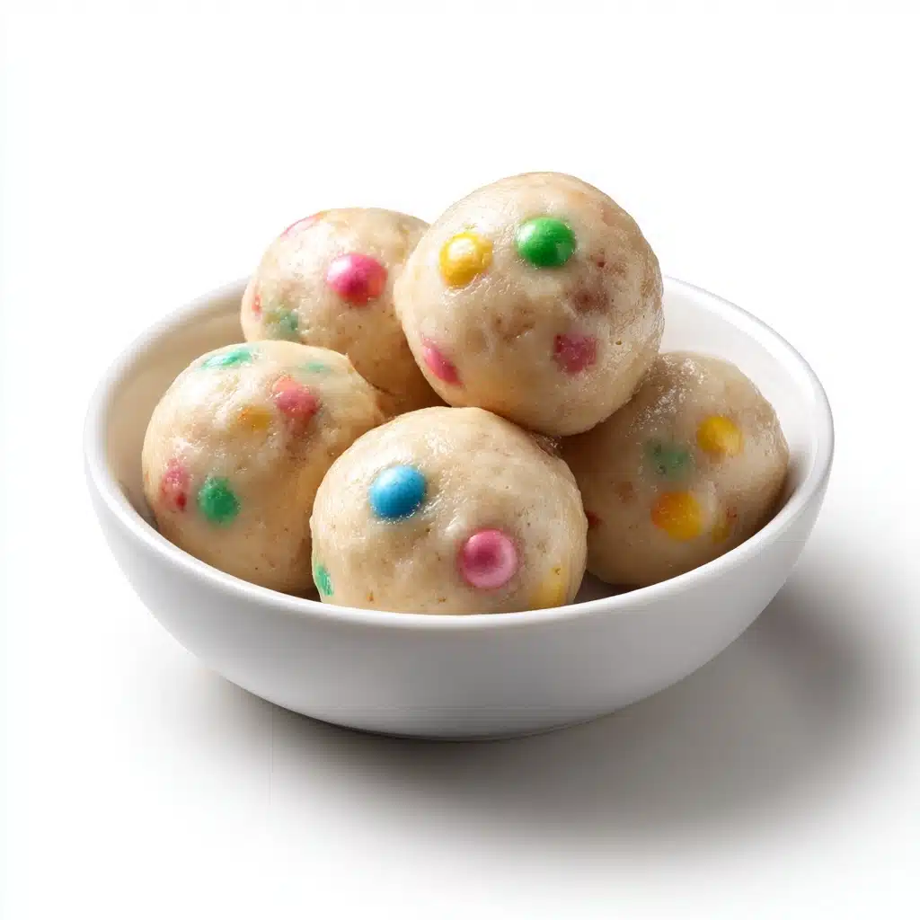 No-Bake Mini Egg Cookie Dough Balls Recipe - Recipe Image