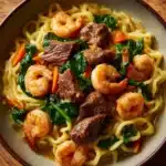 Steak & Shrimp Stir-Fried Noodles Recipe