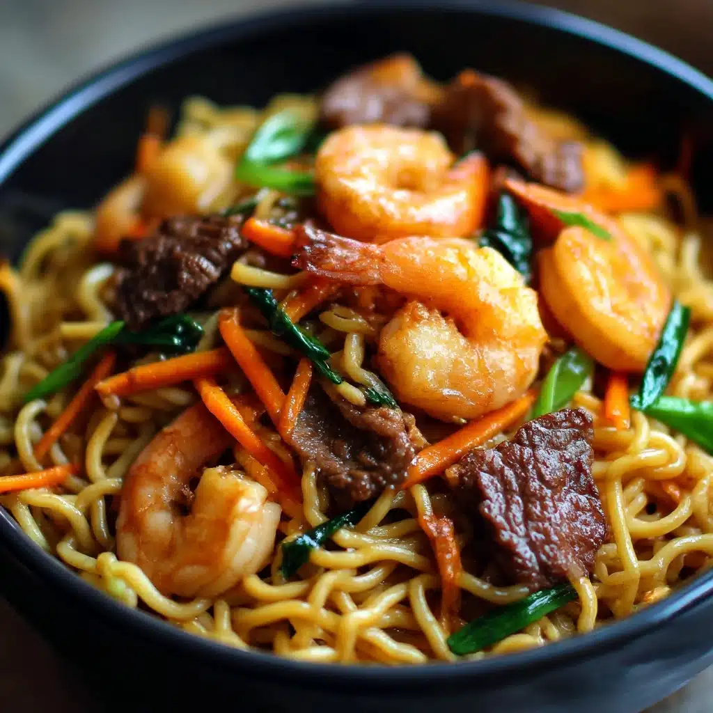 Steak & Shrimp Stir-Fried Noodles Recipe - Recipe Image