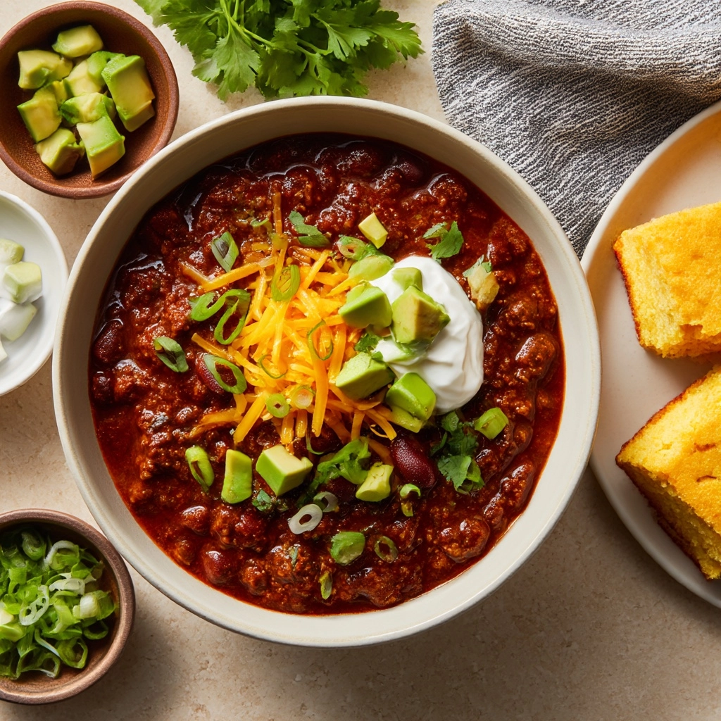 Four Bean Spicy Crockpot Chili Recipe - Recipe Image