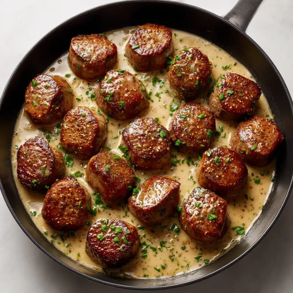 Garlic Butter Steak Bites With Parmesan Cream Sauce Recipe - Recipe Image