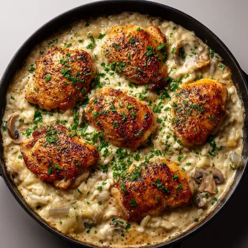 One-Pan Creamy Parmesan Chicken & Rice Recipe - Recipe Image