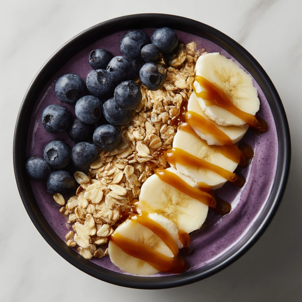 Blueberry Oats Peanut Butter Smoothie Bowl Recipe - Recipe Image