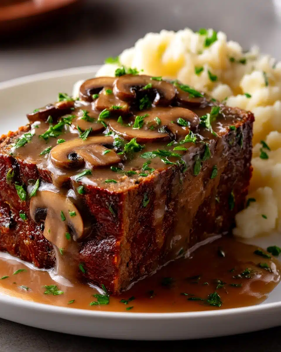Meatloaf with Mushroom Gravy Recipe