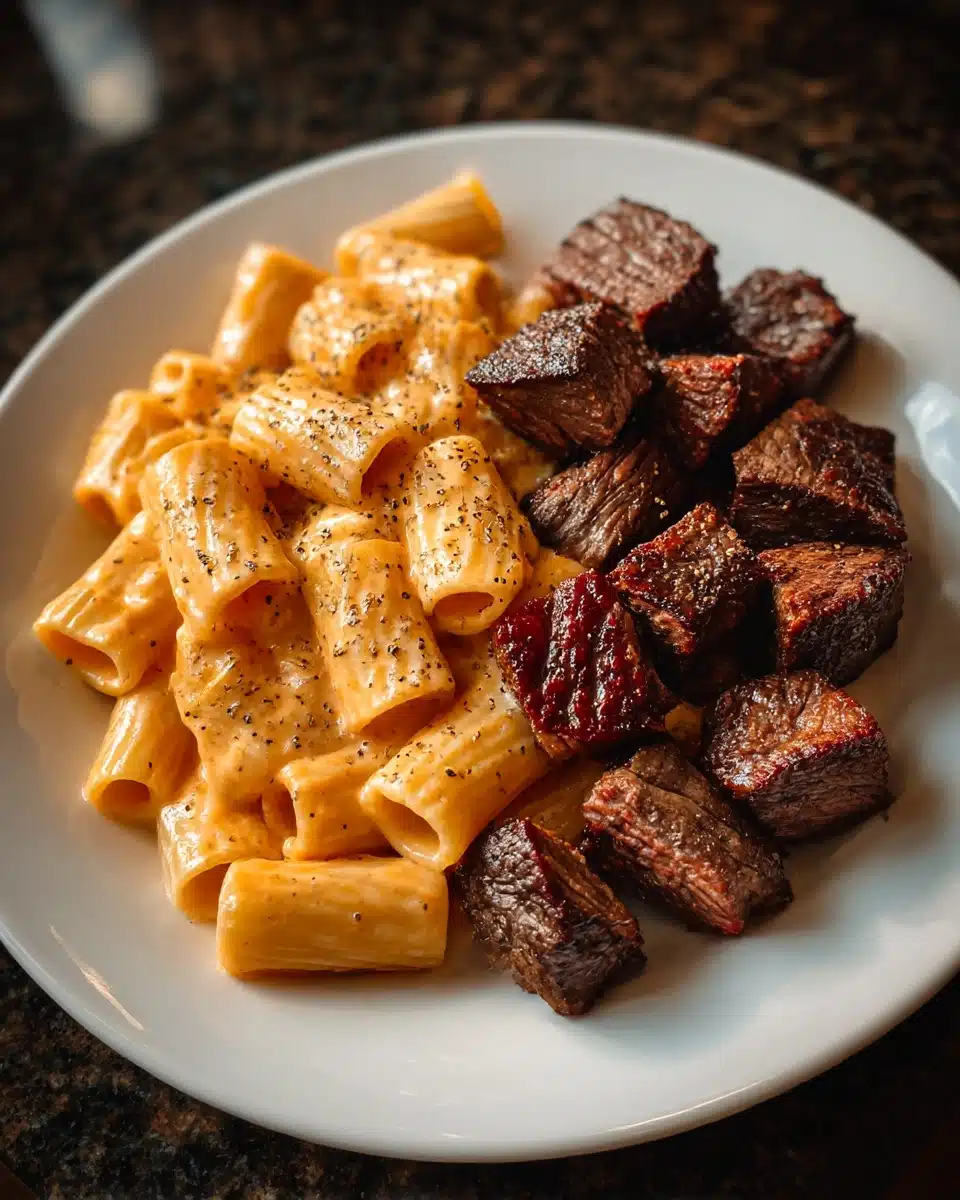 Cajun Steak Cheesy Rigatoni Parmesan Recipe