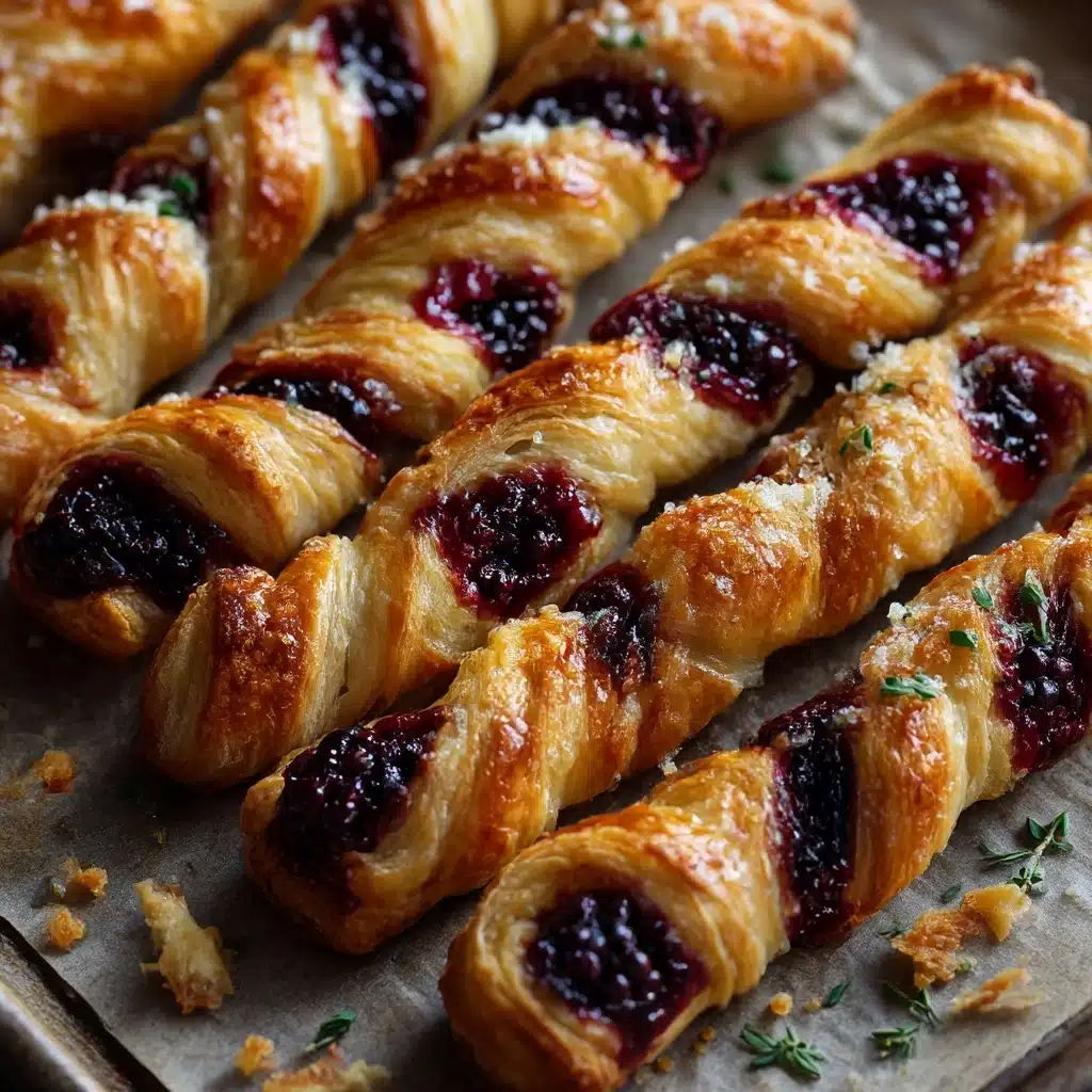 Blackberry Goat Cheese Puff Pastry Twists Recipe - Recipe Image
