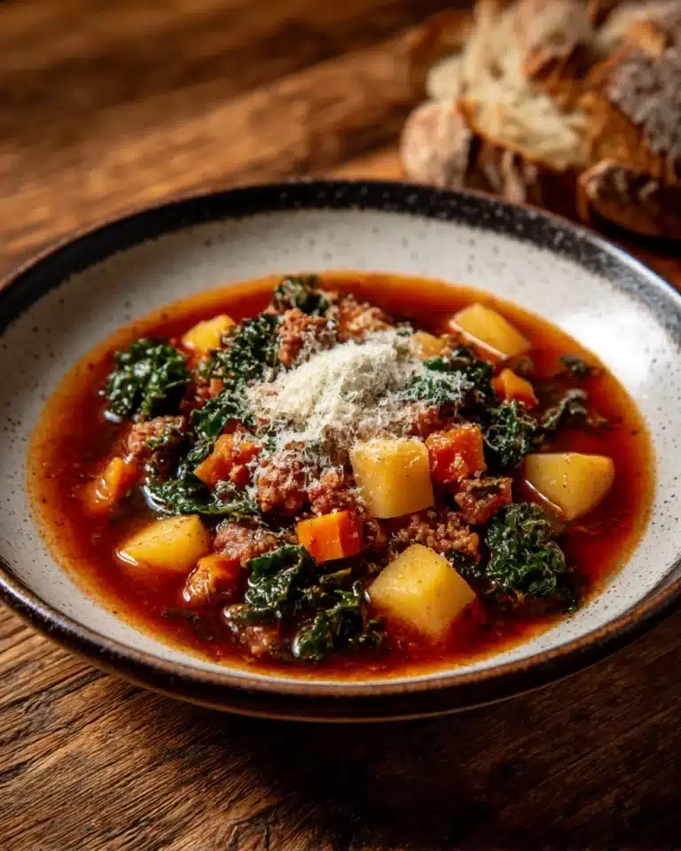 Ribollita Soup with Sausage & Toasted Bread Recipe