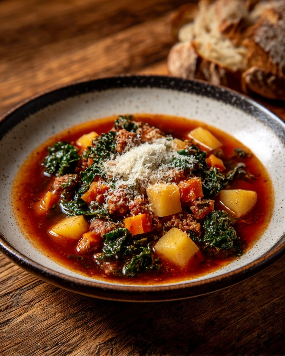 Ribollita Soup with Sausage & Toasted Bread Recipe