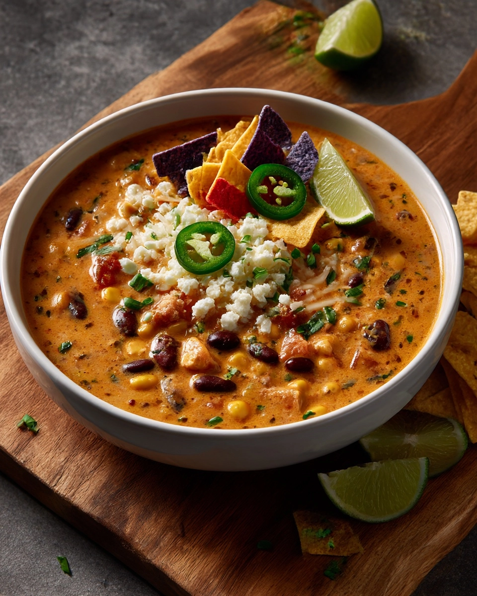 Crockpot Creamy Chicken Tortilla Soup Recipe