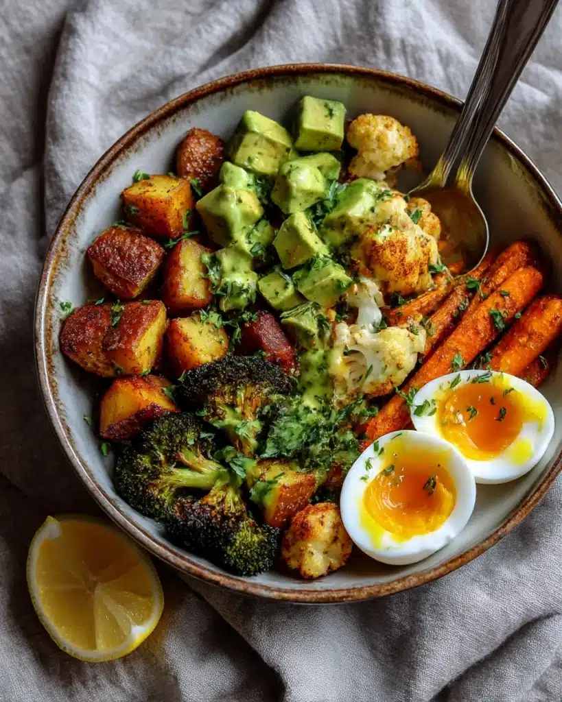 Roasted Vegetable Bowls with Green Tahini Recipe