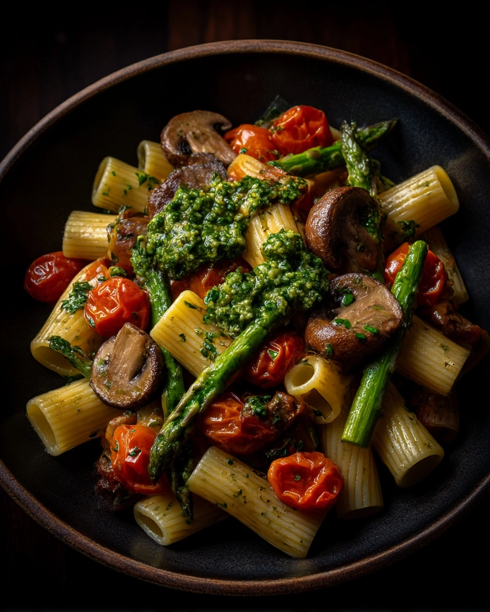 Farmers’ Market Pasta with Walnut Pesto Recipe