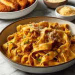 Burst Tomato Pappardelle with Zucchini, Sweet Corn, and Pan-Fried Chicken Recipe