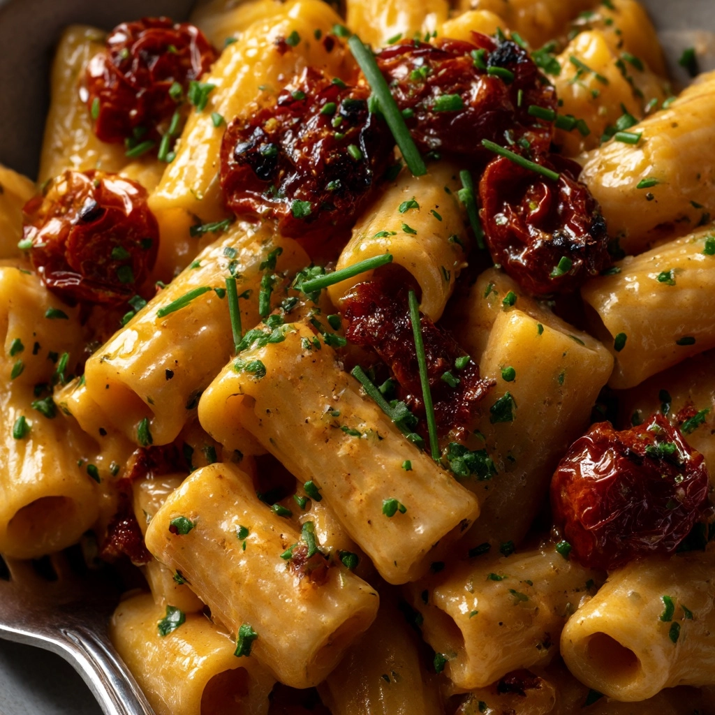 Creamy Vegan Red Pepper Pasta with Blistered Tomatoes Recipe - Recipe Image