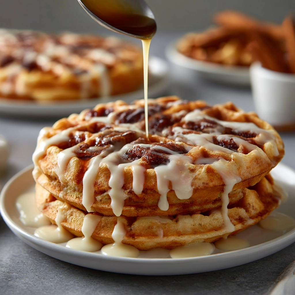 Cinnamon Roll Waffles Recipe - Recipe Image