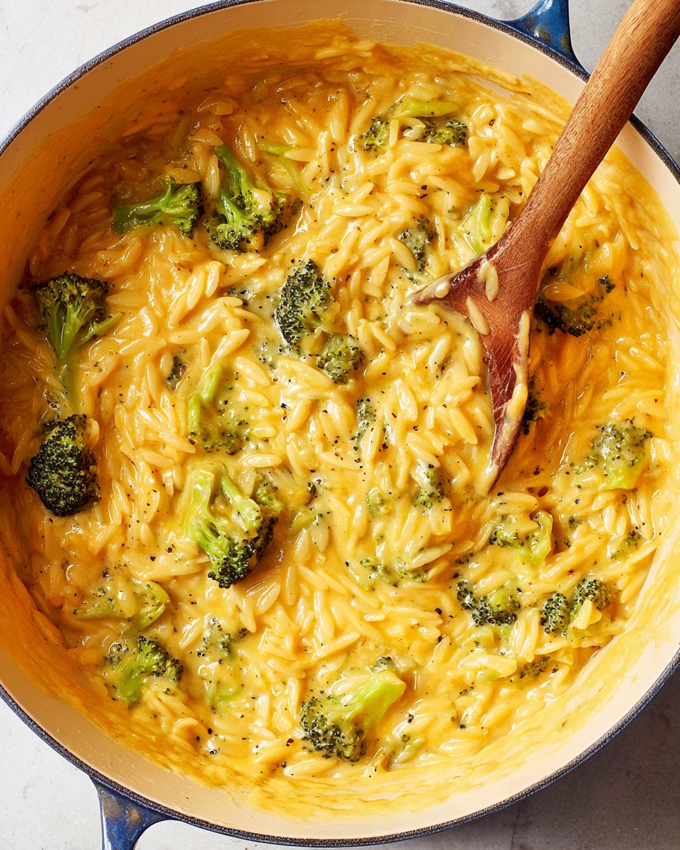 Creamy Broccoli Cheddar Orzo Recipe