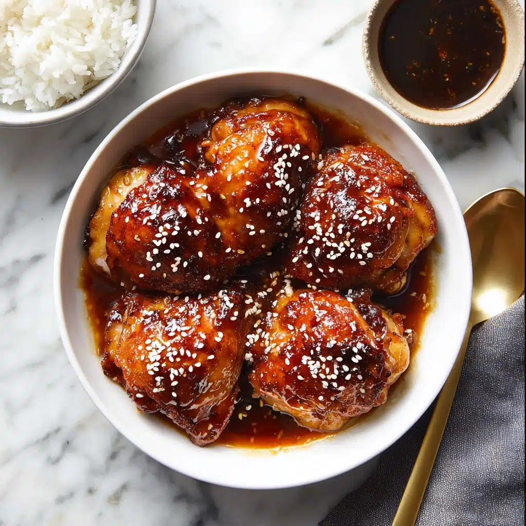 Instant Pot Chicken Thighs with Sticky Honey Garlic Sauce Recipe - Recipe Image