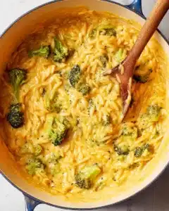 Creamy Broccoli Cheddar Orzo Recipe