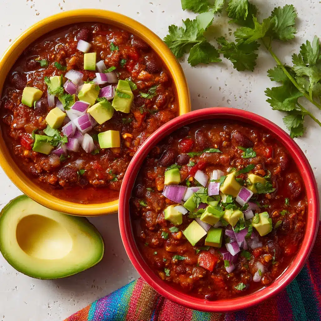 Slow Cooker 3 Bean Vegetarian Chili Recipe - Recipe Image
