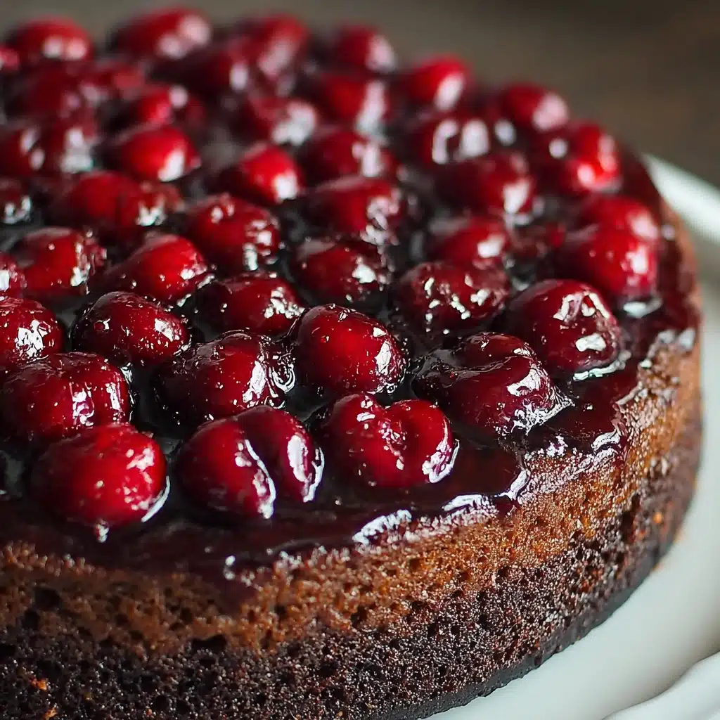 Chocolate Cherry Upside Down Cake Recipe - Recipe Image