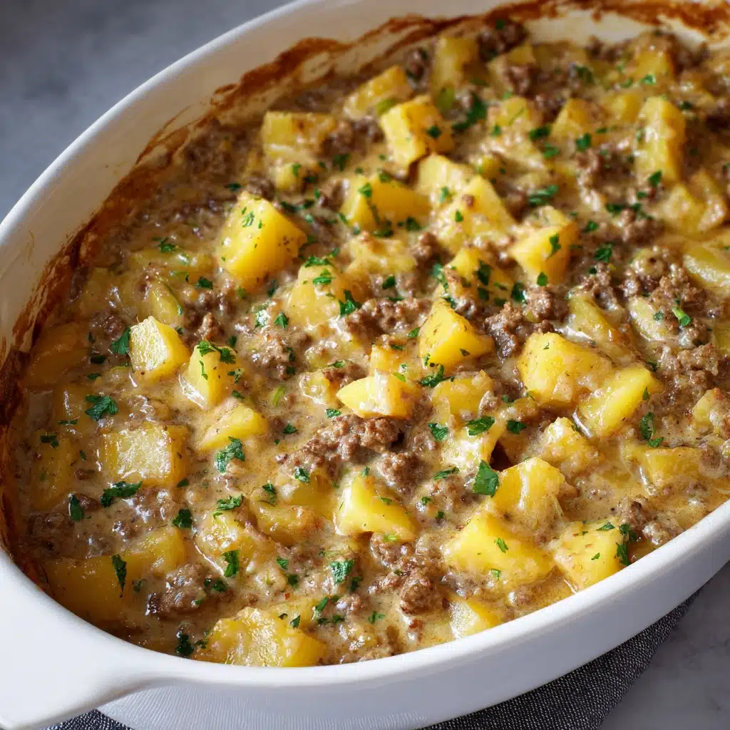 Hamburger Potato Casserole with Cheddar Cheese Recipe - Recipe Image