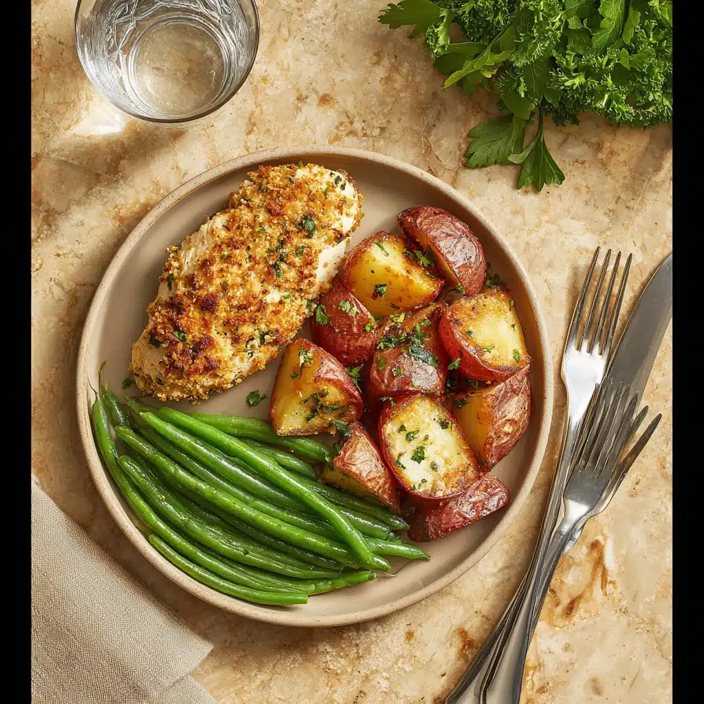 Parmesan Crusted Chicken Sheet Pan Dinner Recipe - Recipe Image