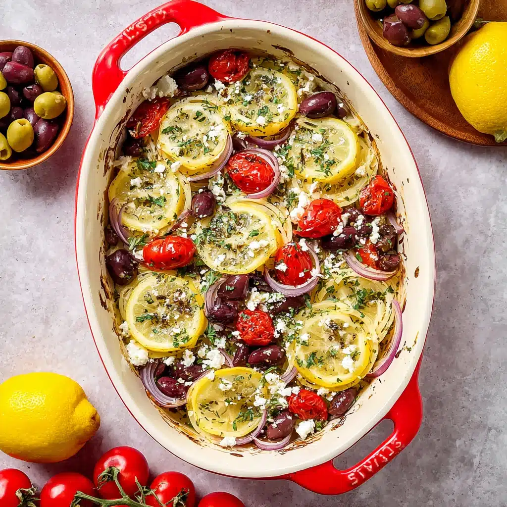 Oven-Baked Greek-Inspired Halibut Recipe - Recipe Image