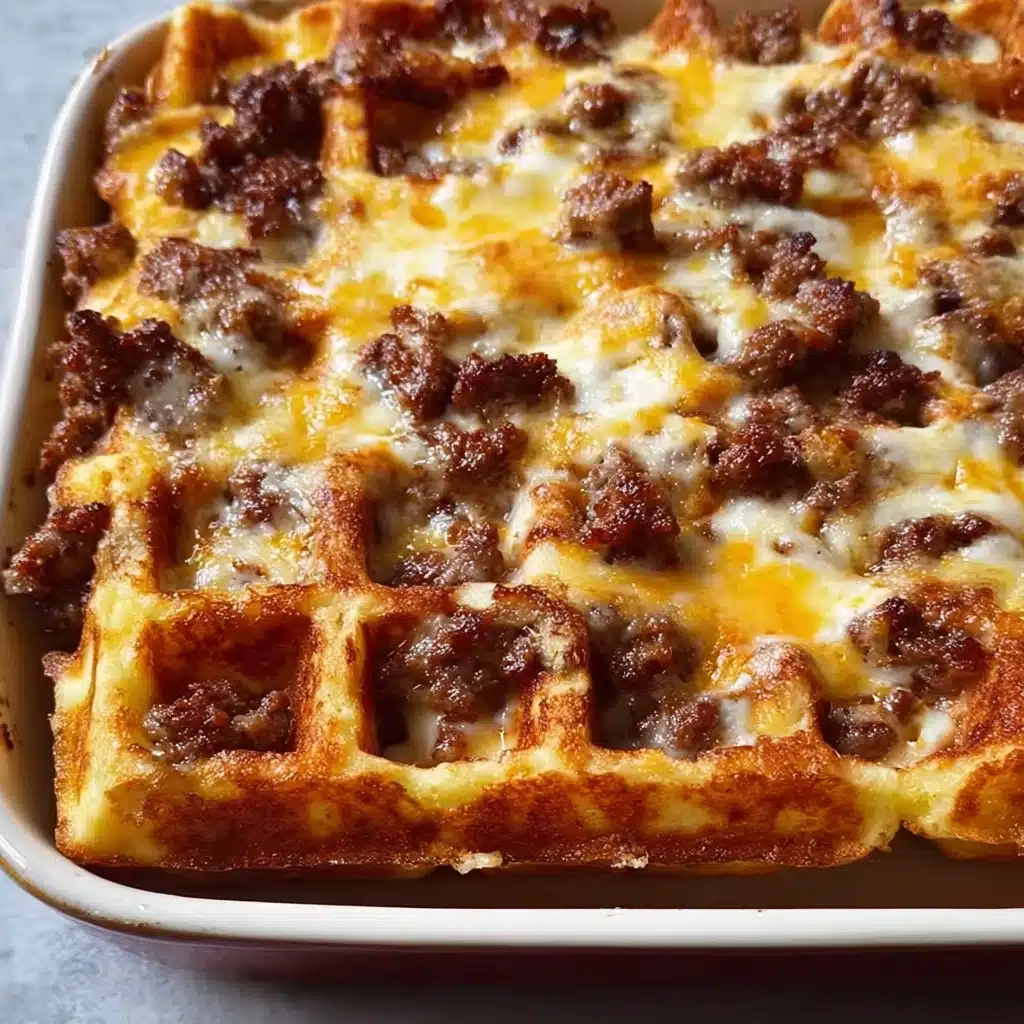 Sausage & Maple Waffle Bake Recipe - Recipe Image