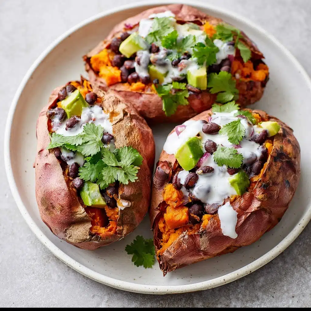 bean stuffed sweet potatoes recipe - Recipe Image