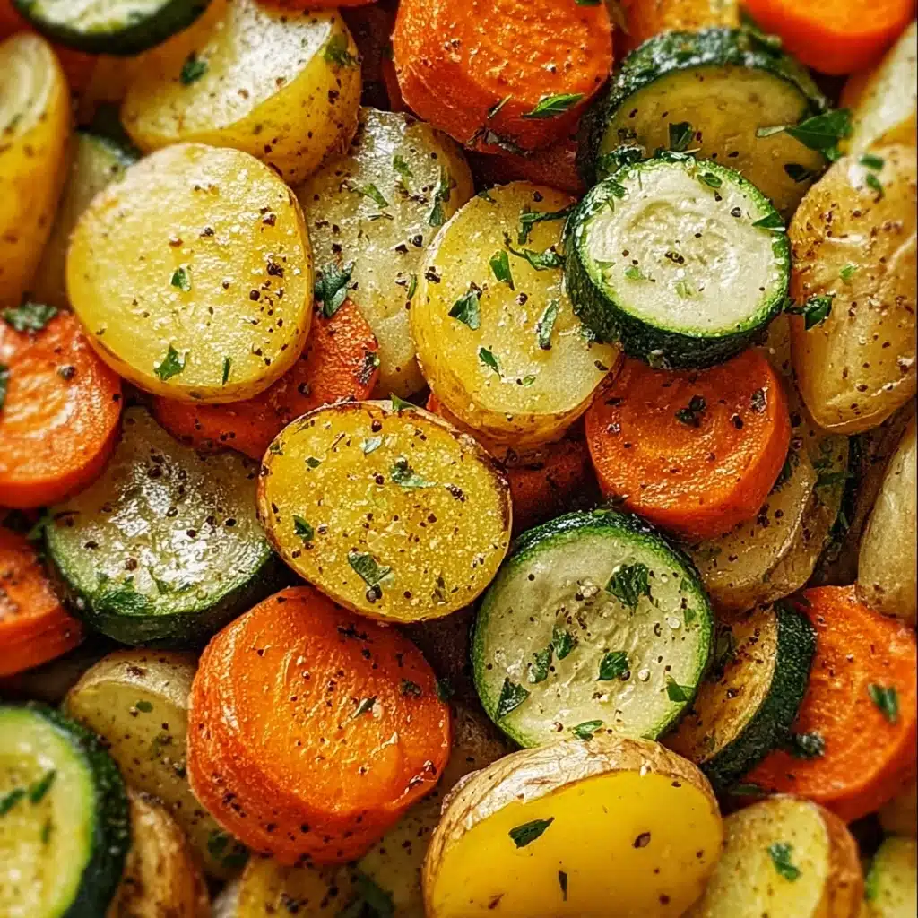 Garlic Herb Roasted Potatoes Carrots and Zucchini Recipe - Recipe Image