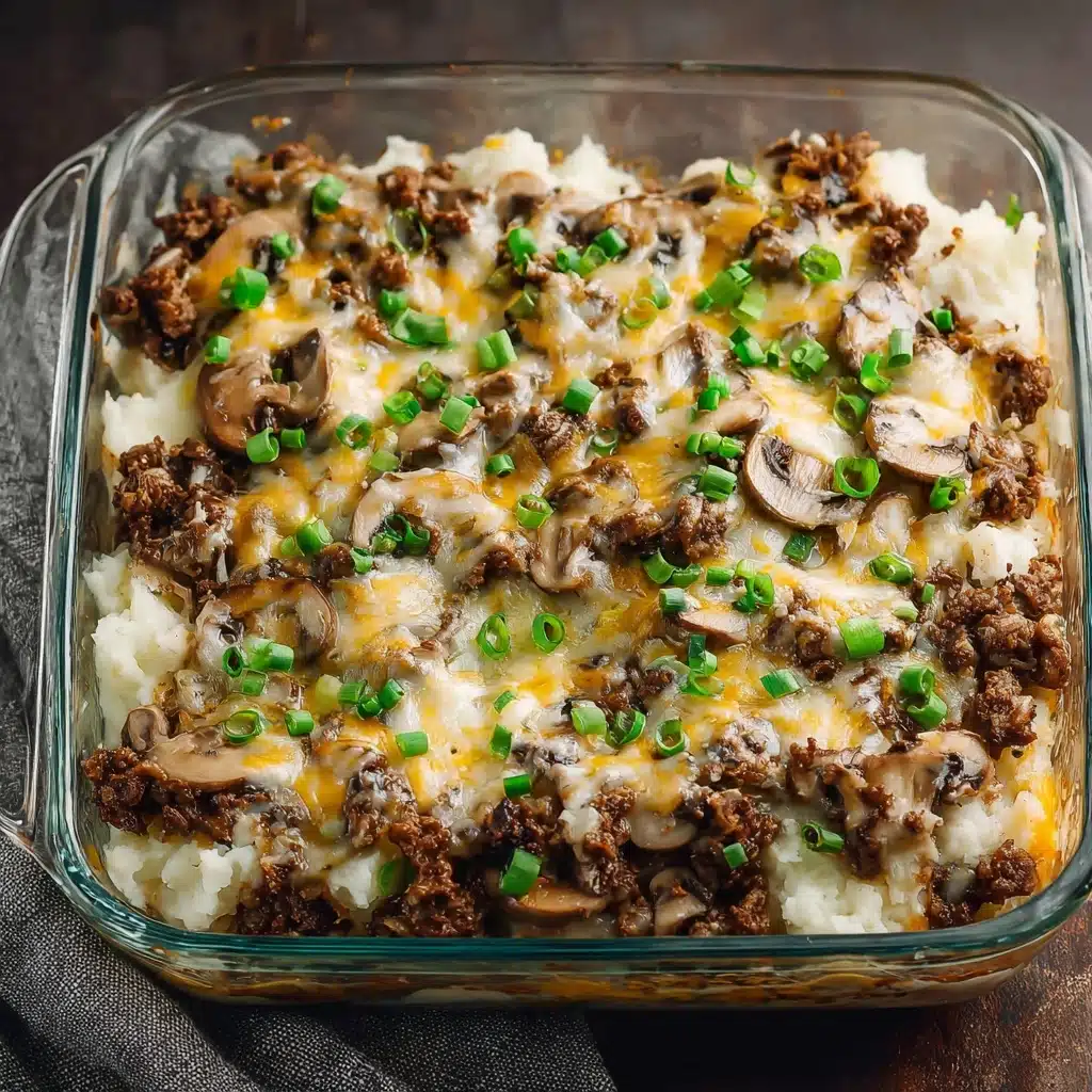 Mushroom Cheeseburger Casserole Recipe - Recipe Image