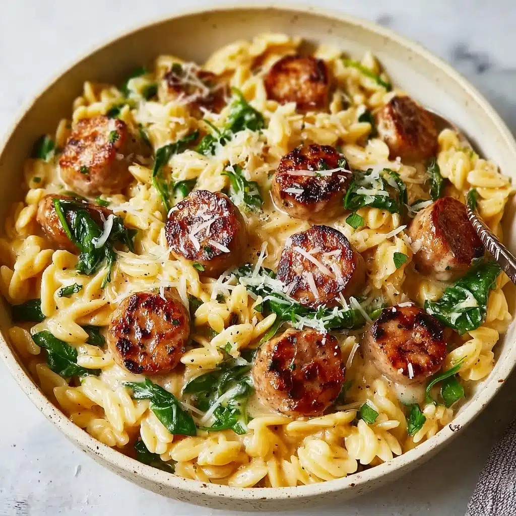 Creamy Chicken Sausage Orzo : A One-Pan Meal Recipe - Recipe Image
