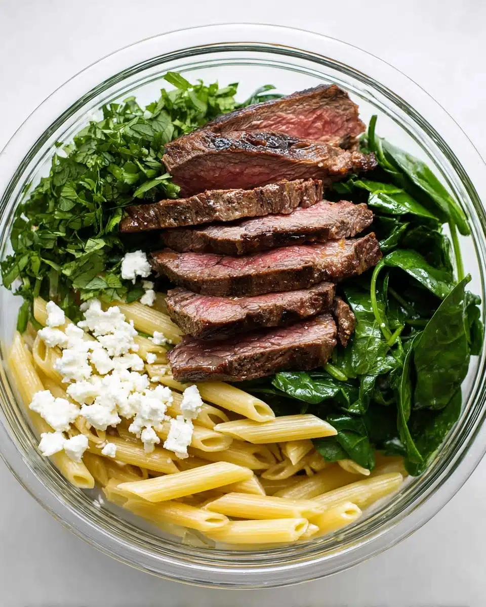 Pasta with Steak and Spinach Recipe