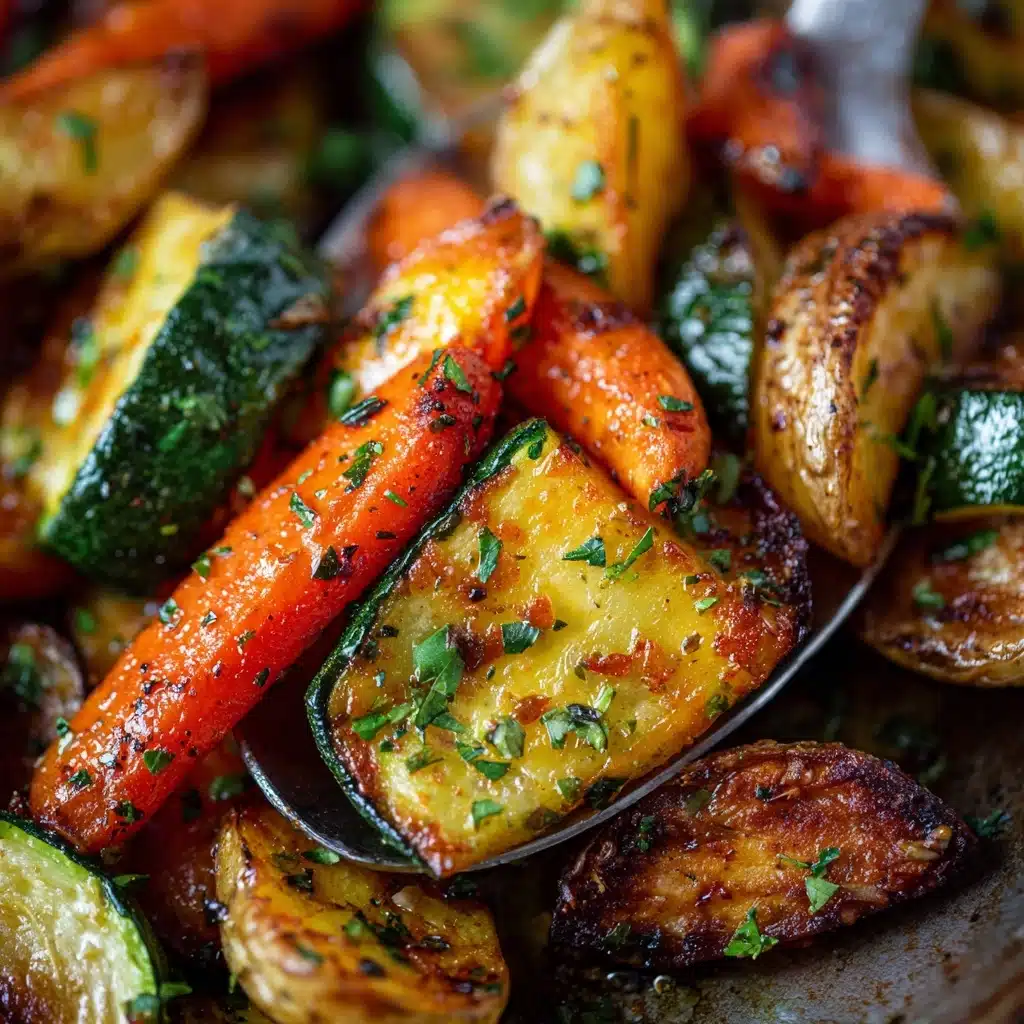 Garlic Herb Roasted Potatoes Carrots and Zucchini Recipe - Recipe Image