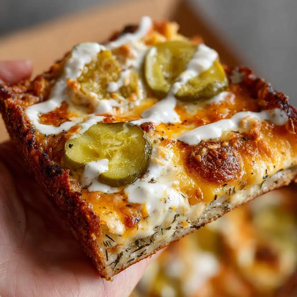 Creamy Garlic Dill Pickle Pizza Recipe - Recipe Image