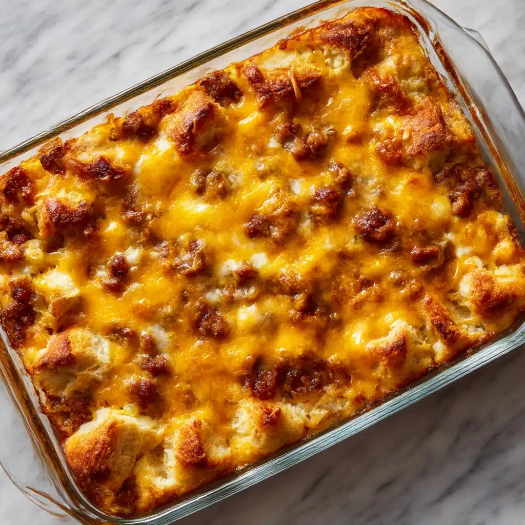 Easy Sausage Egg Biscuit Casserole Recipe - Recipe Image