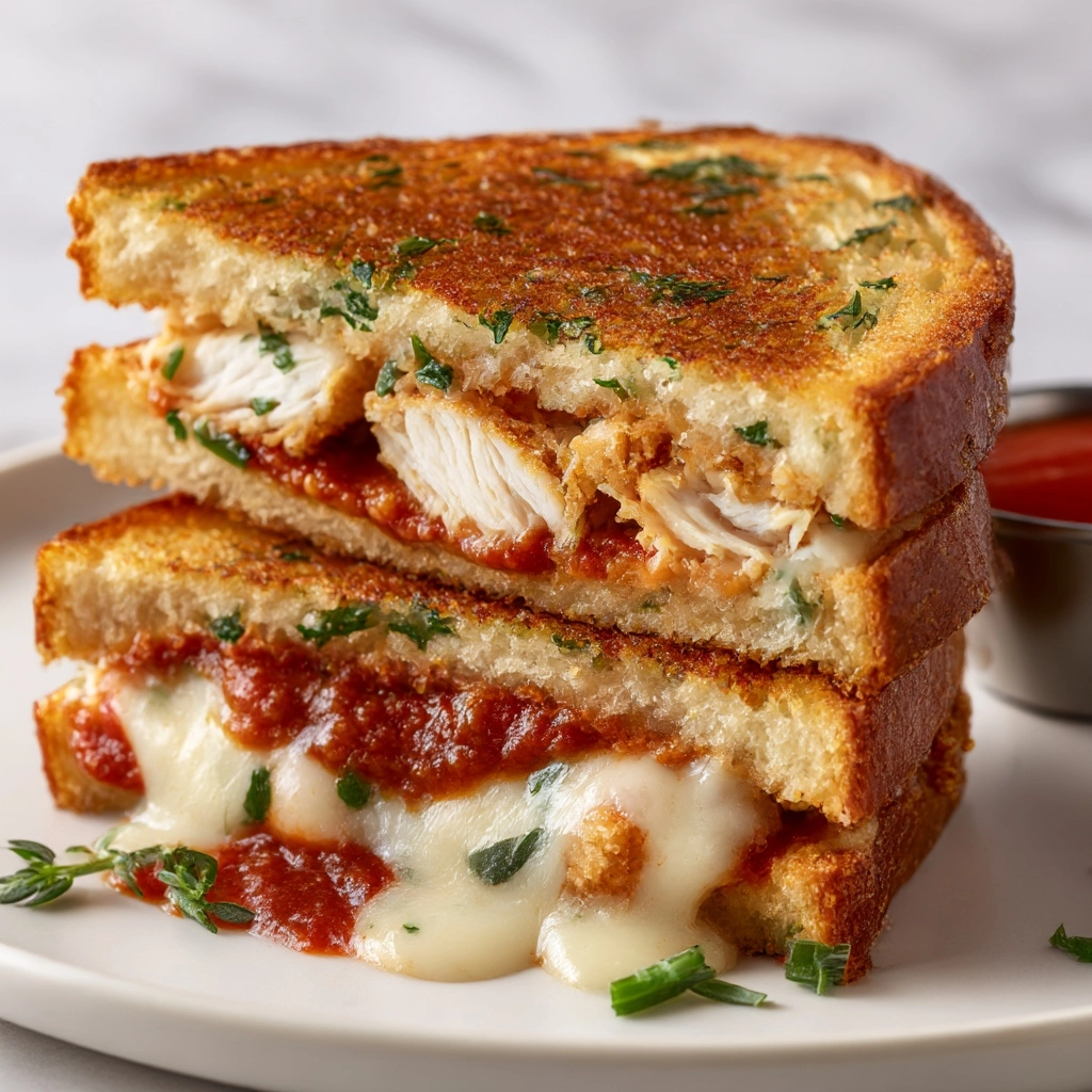 Lazy Chicken Parmesan Grilled Cheese Recipe - Recipe Image