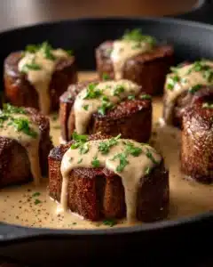 Garlic Butter Steak Bites With Parmesan Cream Sauce Recipe