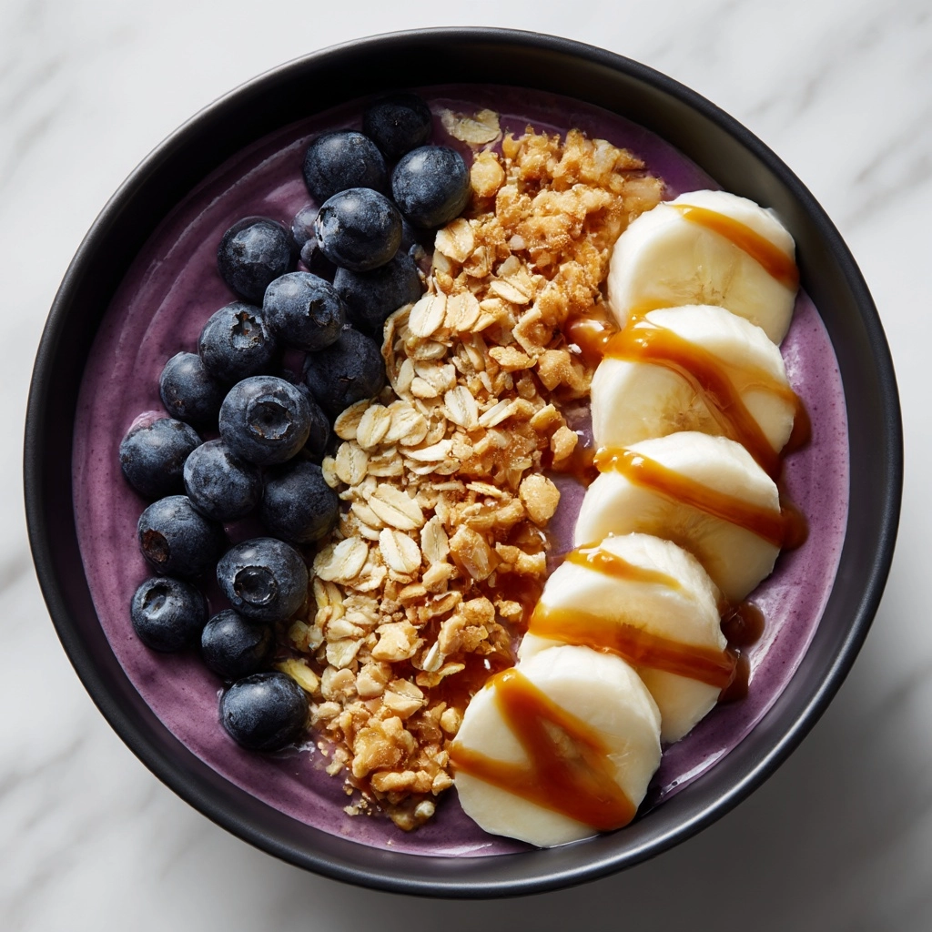 Blueberry Oats Peanut Butter Smoothie Bowl Recipe - Recipe Image