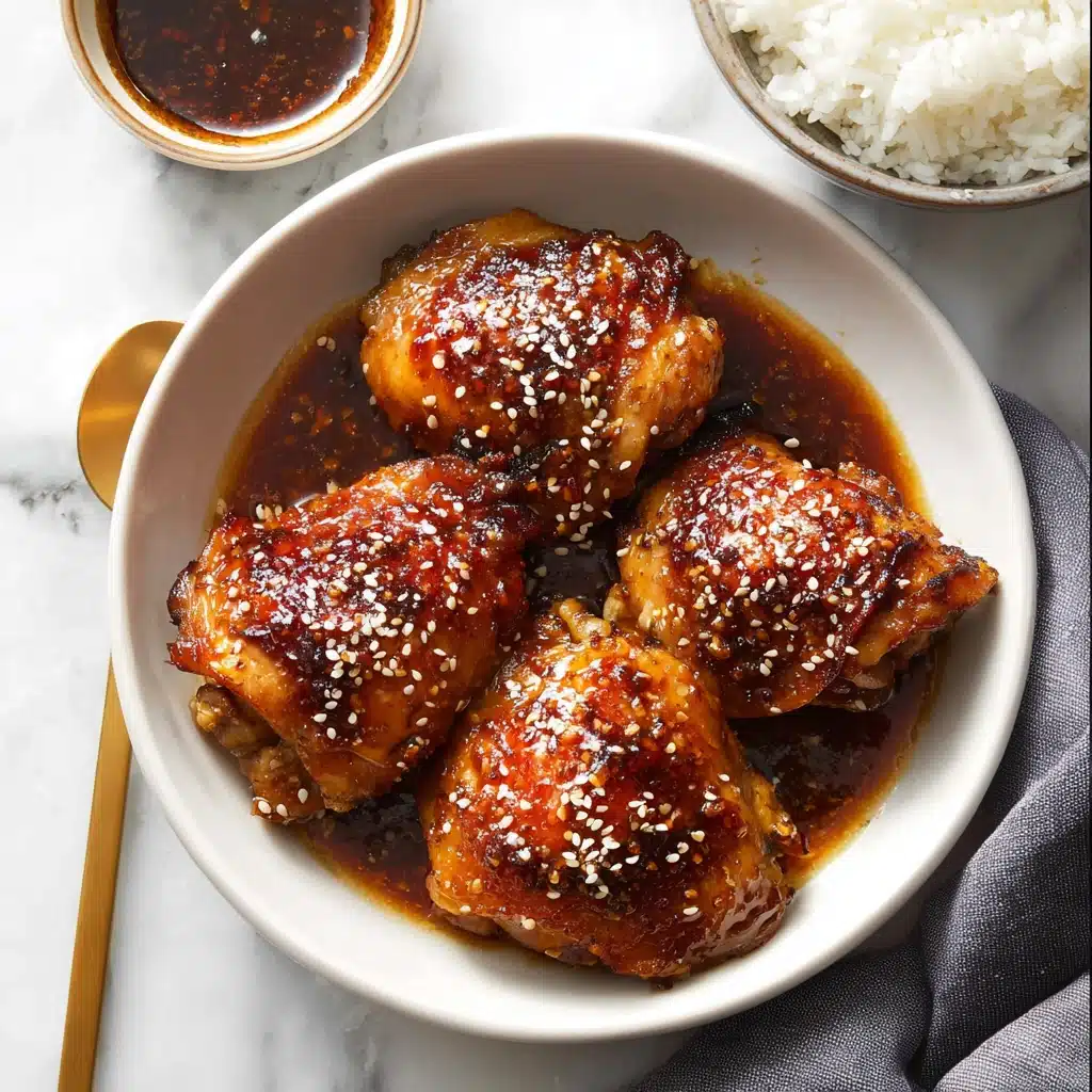 Instant Pot Chicken Thighs with Sticky Honey Garlic Sauce Recipe - Recipe Image