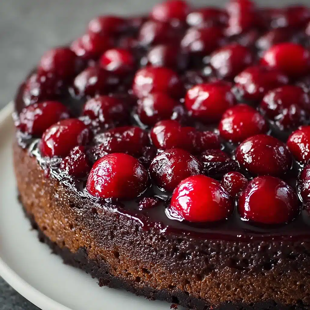 Chocolate Cherry Upside Down Cake Recipe - Recipe Image