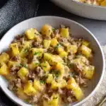 Hamburger Potato Casserole with Cheddar Cheese Recipe