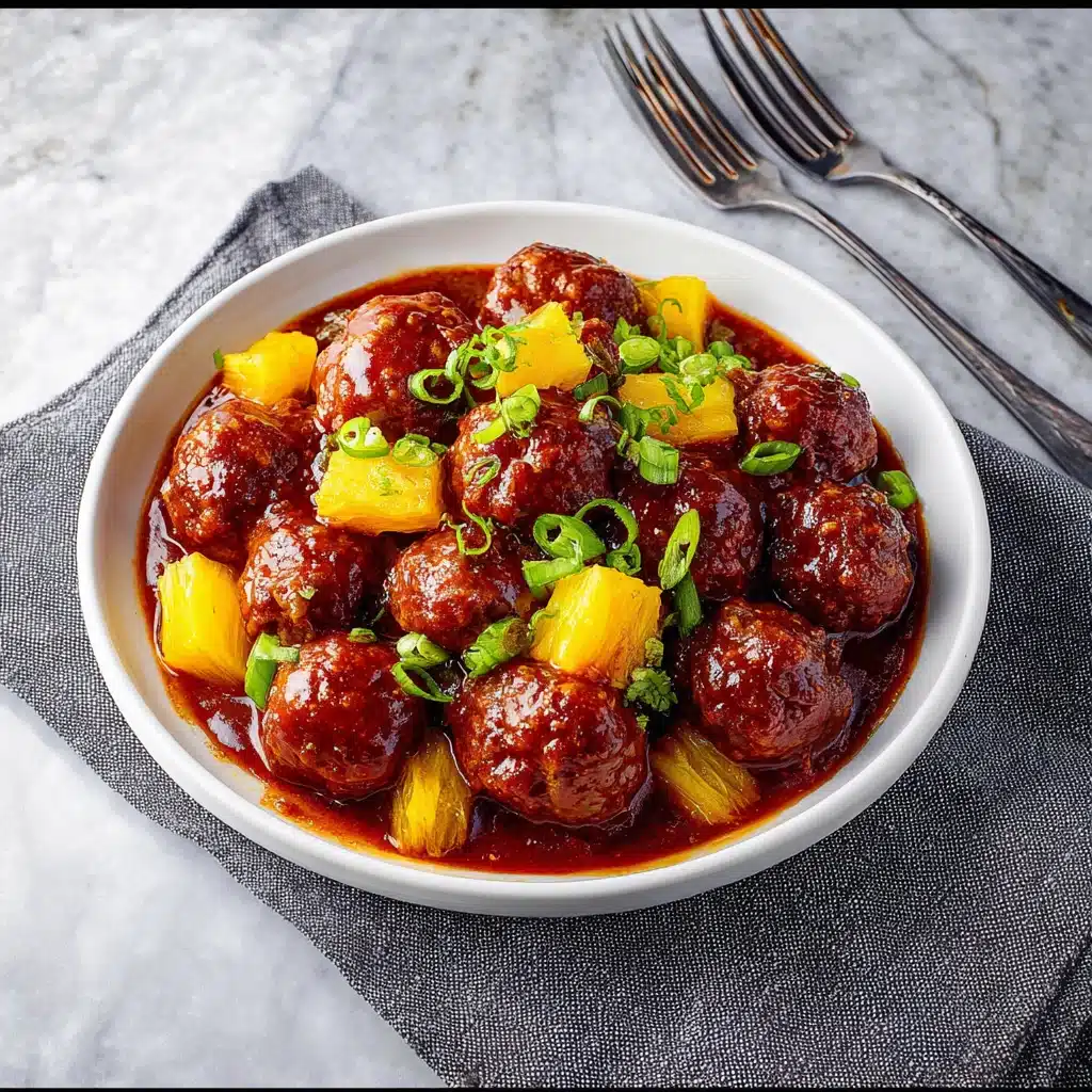 Crockpot Pineapple Barbecue Meatballs Recipe - Recipe Image