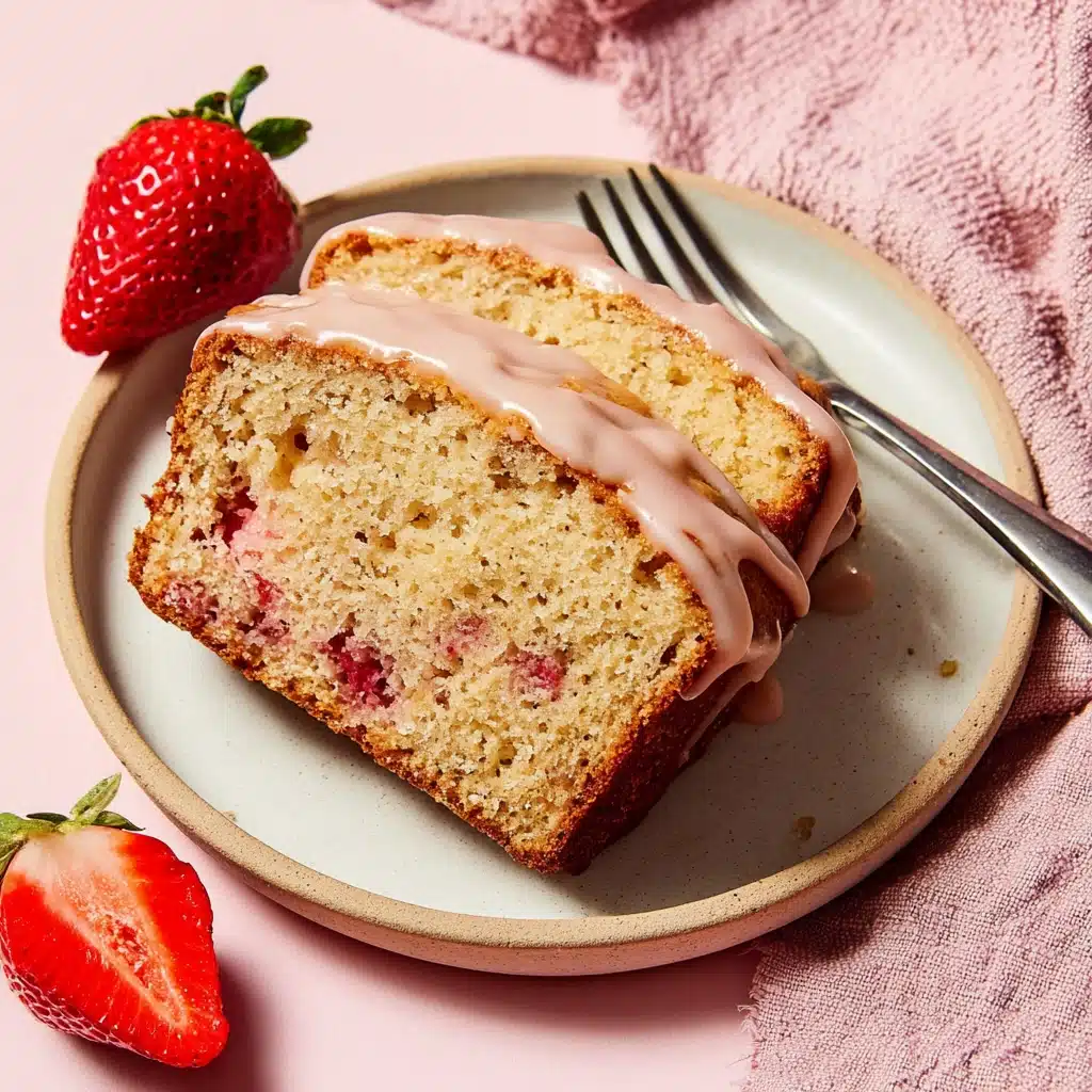 Fresh Strawberry Shortcake Bread with Strawberry Glaze Recipe - Recipe Image