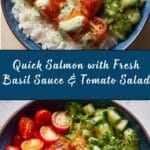 Salmon with Basil Sauce and Tomato Salad Recipe