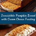 Pumpkin Bread with Cream Cheese Frosting Recipe